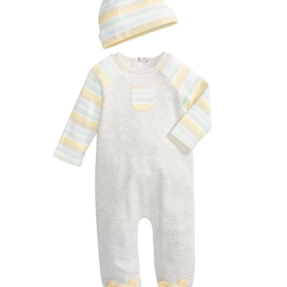First Impressions Baby Boys Coverall Light Grey Heather Size 6-9 MONTHS